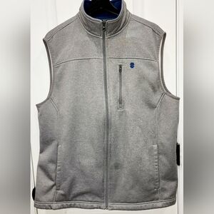 IZOD Gray Zip-Up Vest with Chest Pocket Mens Size Large ??